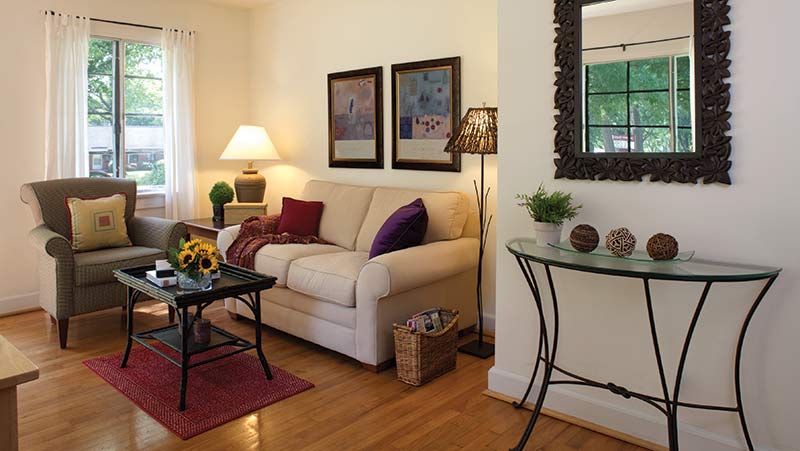 Living room area at Sedgefield duplex cottages