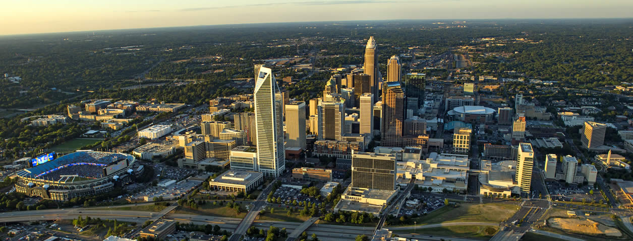 View of Charlotte skyline