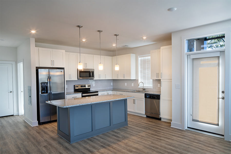 Kitchen In An Apartment at The Edge In Charlotte NC