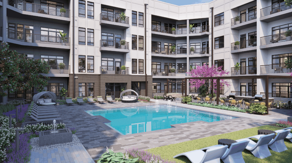 The Brinkley, multifamily residences, landmark communities, The Brinkley apartments, mixed-use redevelopment, pet-friendly facilities