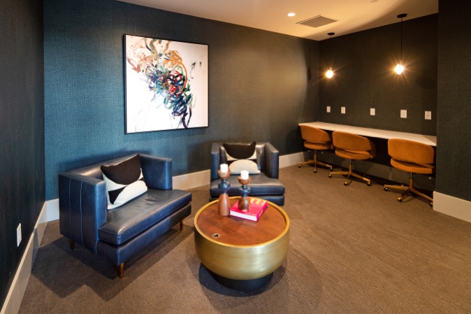 Quiet areas with places to work