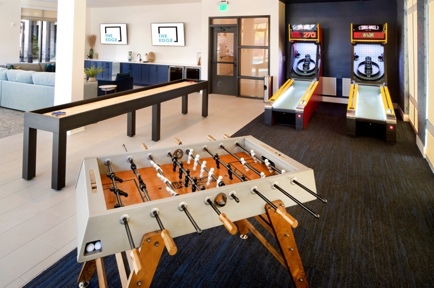 Community rooms offer games and entertainment options